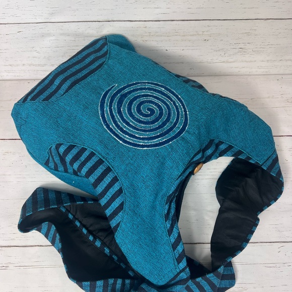 Handmade Cotton Sling Bag with Swirl Embroidery - Picture 7 of 9